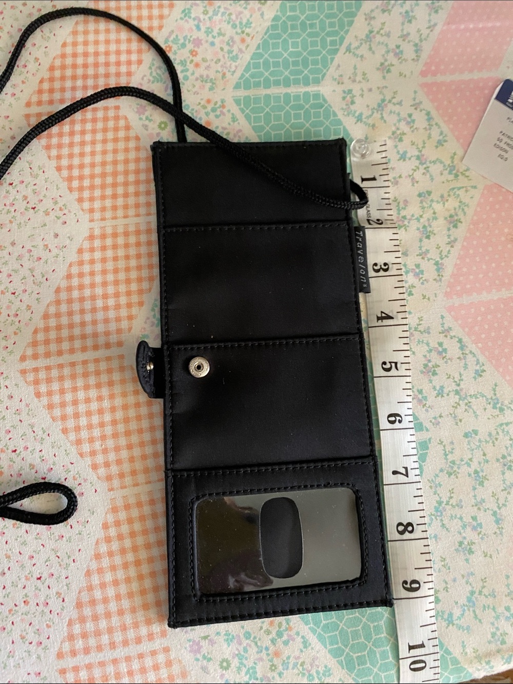 Travelon Black Crossbody Phone Wallet with ID Window